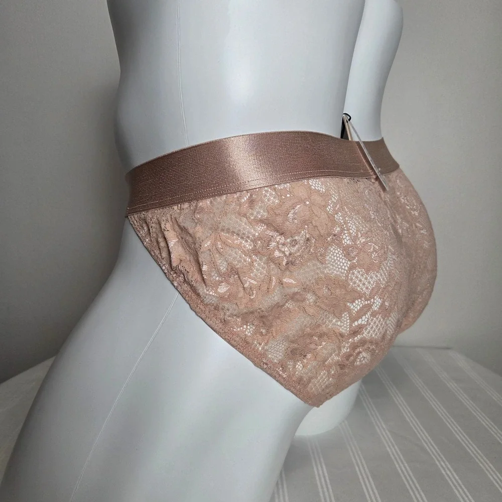 Cosabella Italian Men's Sports Brief Cappuccino Brown Floral Lace Designer L